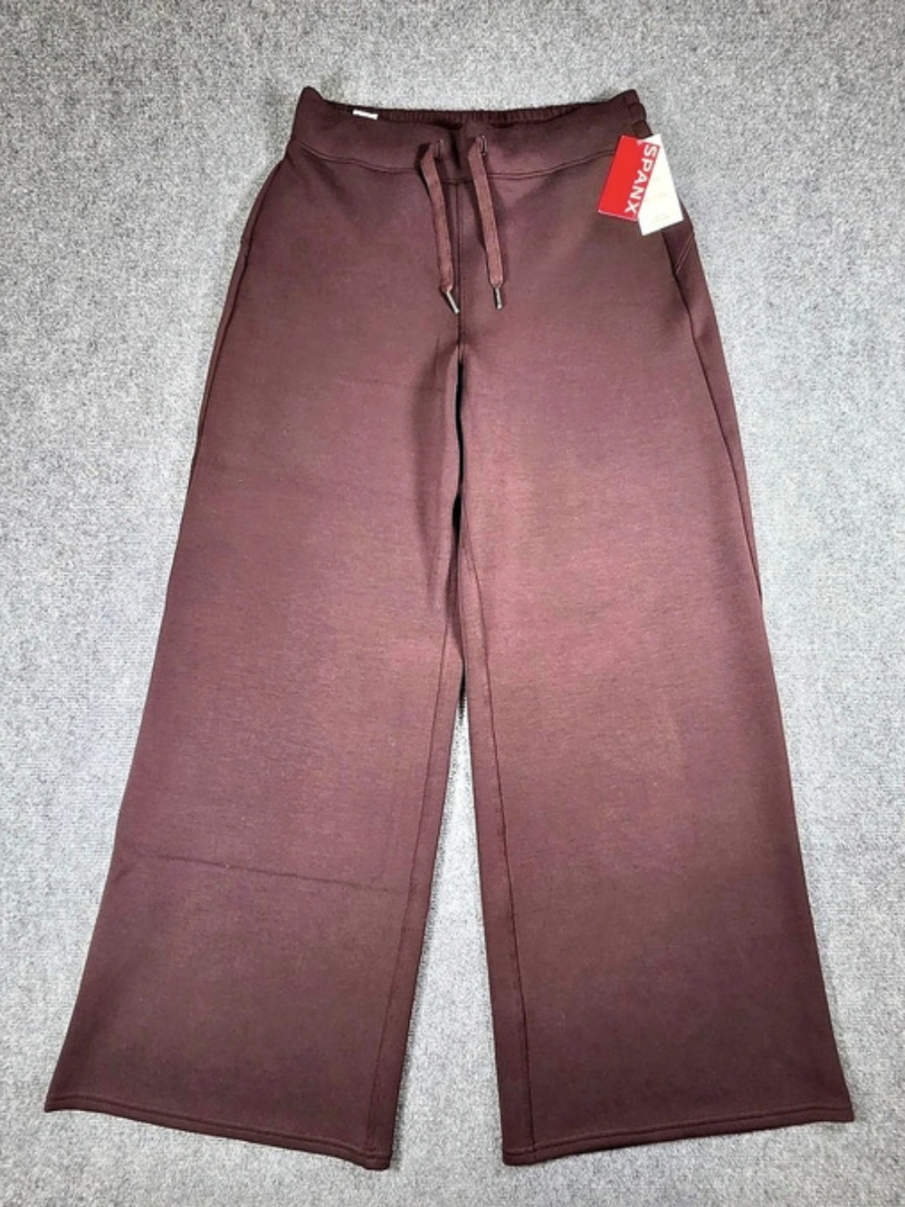 NWT Spanx Air Essentials Wide Leg Pant Womens Size Large Burgundy Pull-On Vino